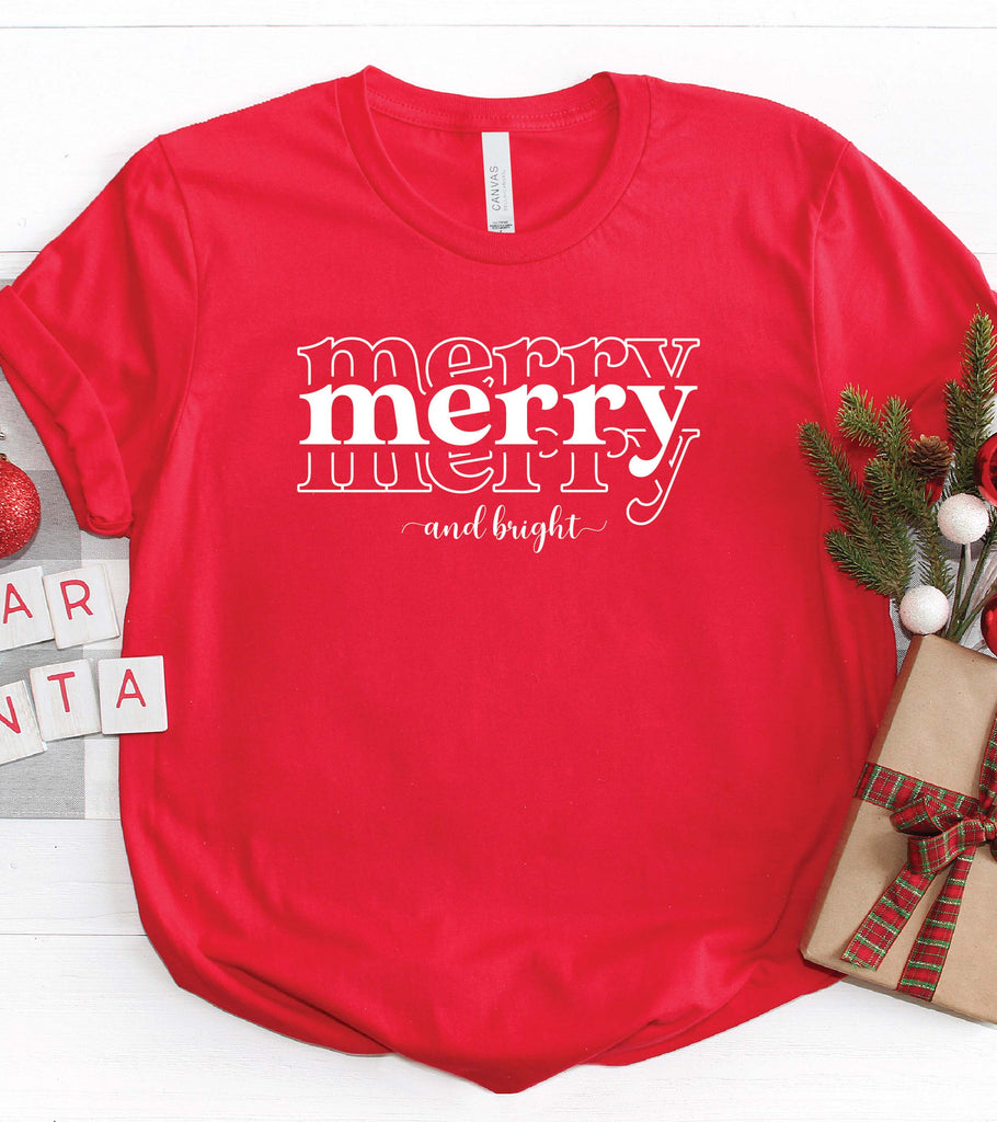 "Merry & Bright" Graphic T-Shirt
